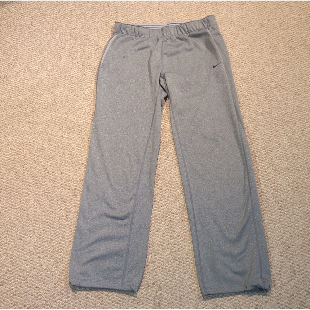 Nike DriFit Fleece Training Sweatpants Mens M Gray Drawstring Ankle Athletic Gym
